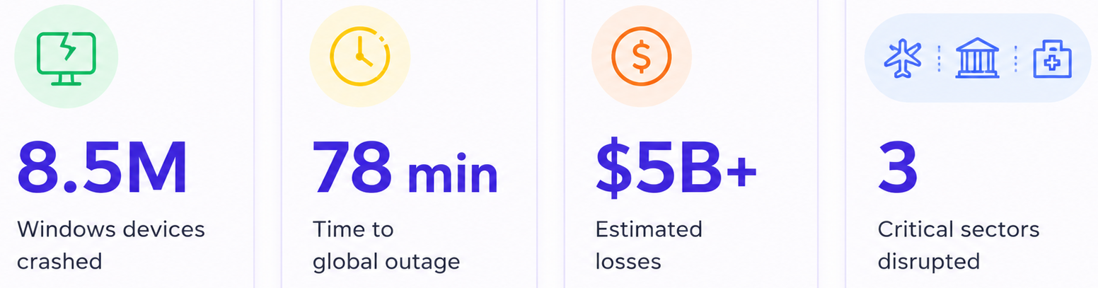 CrowdStrike incident statistics showing global outage scale and impact